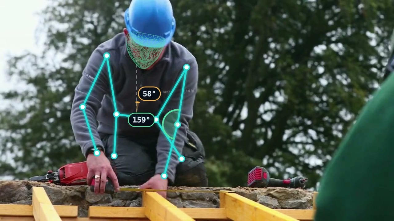 Site work, with the pose read drawn over the frame